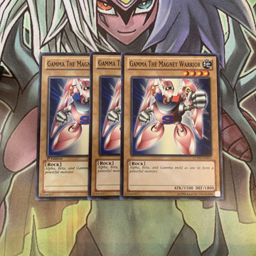 LCYW-EN014 x3 Gamma the Magnet Warrior Common Excellent Condition Yugioh