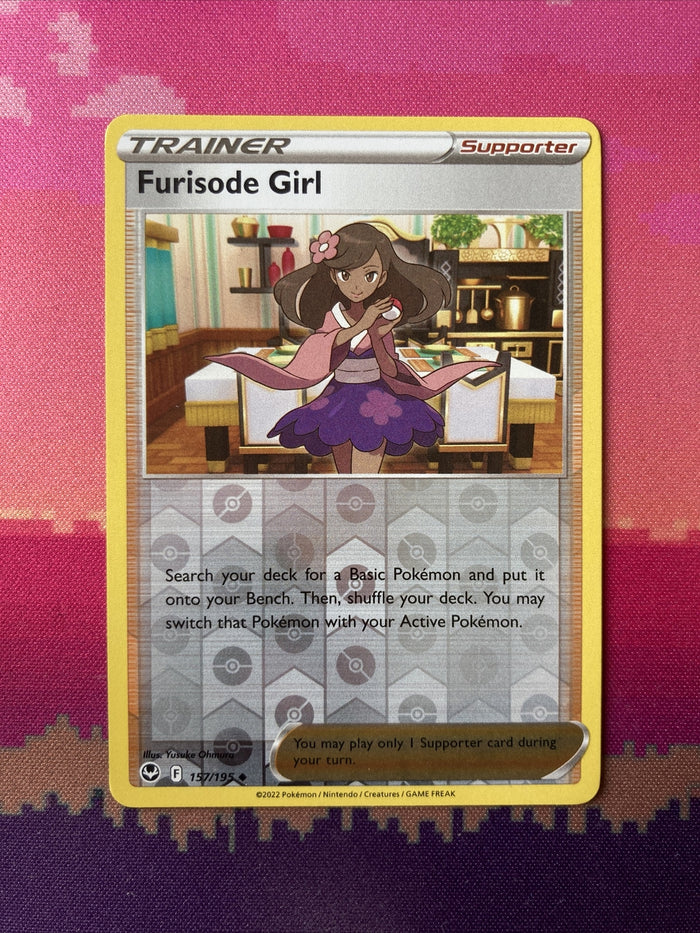 Pokemon Card Furisode Girl Silver Tempest Reverse Holo 157/195 Near Mint