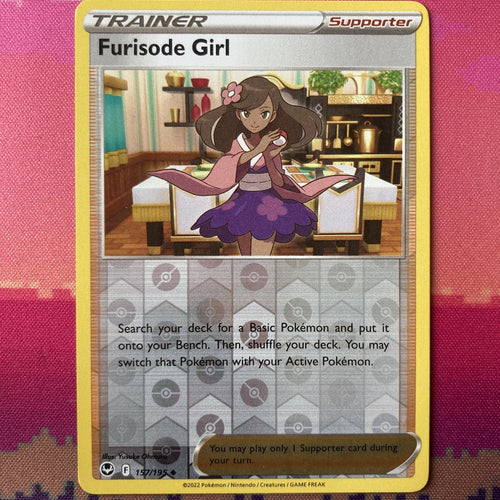 Pokemon Card Furisode Girl Silver Tempest Reverse Holo 157/195 Near Mint