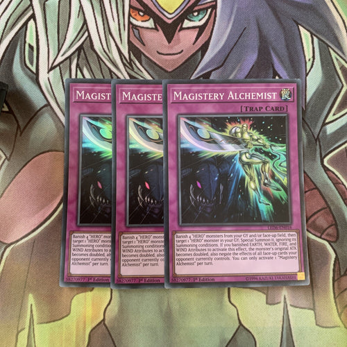 LED6-EN016 x3 Magistery Alchemist Super Rare Excellent Condition Yugioh