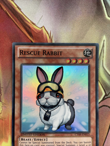 CT09-EN015 Yugioh Super Rare Rescue Rabbit Limited Edition (NM) (back)