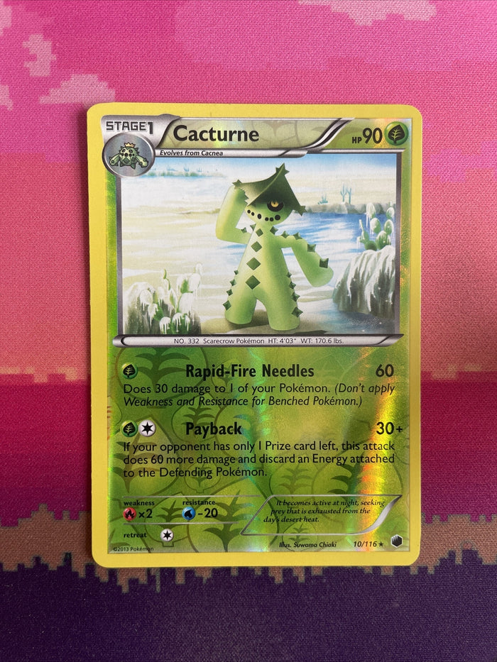 Pokemon Card Cacturne Plasma Freeze Reverse Holo Rare 10/116 Near Mint