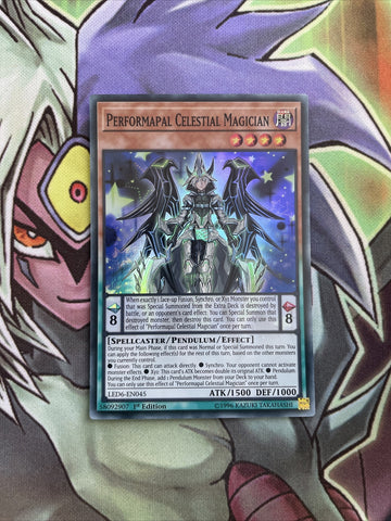 LED6-EN045 Performapal Celestial Magician Super Rare 1st Edition NM Yugioh Card