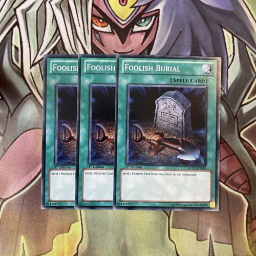 SDDL-EN029 x3 Foolish Burial Common Excellent Condition Yugioh