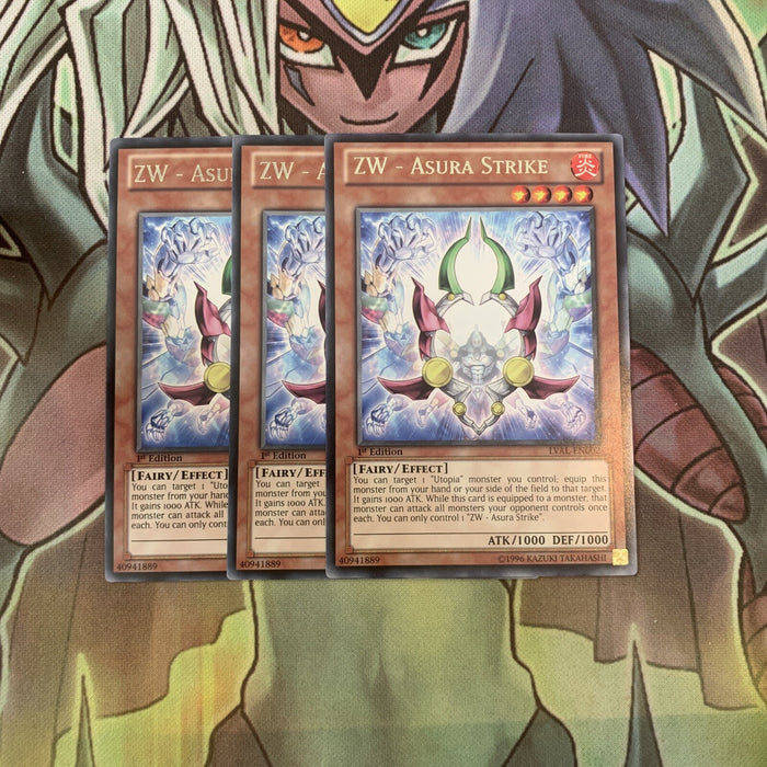 LVAL-EN002 x3 ZW - Asura Strike Rare Excellent Condition Yugioh