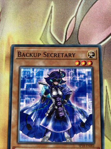 SP18-EN002 Backup Secretary - Starfoil Rare 1st Edition New Star Pack Yugioh (back)