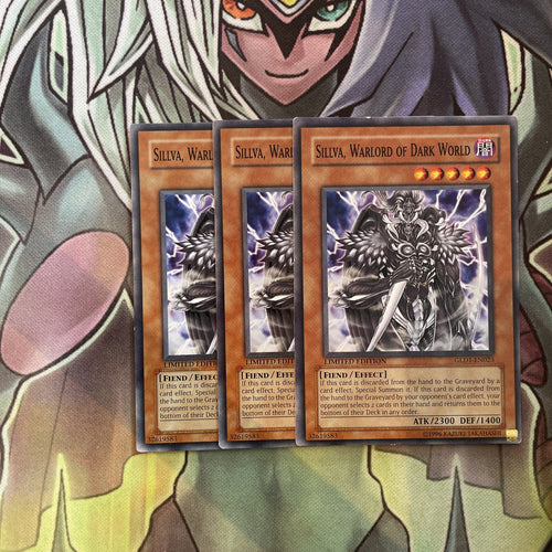 GLD1-EN023 x3 Siliva, Warlord of Dark World Common Excellent Condition Yugioh