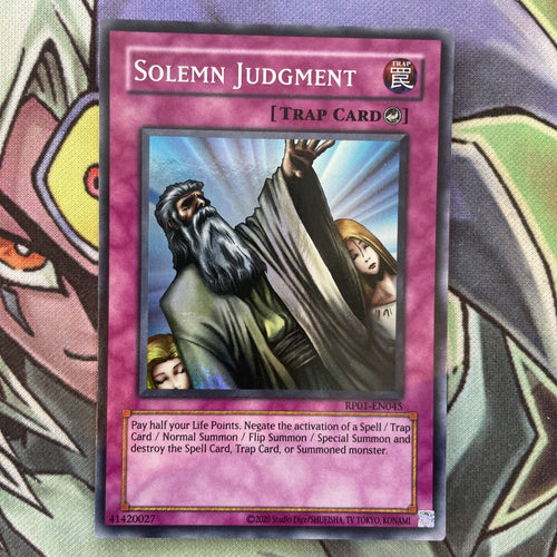 RP01-EN045 Solemn Judgment Super Rare Unlimited Edition NM Yugioh Card