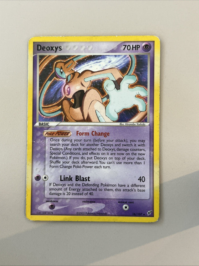 Pokemon Card Deoxys EX Deoxys Holo Rare 16/107 Light Play
