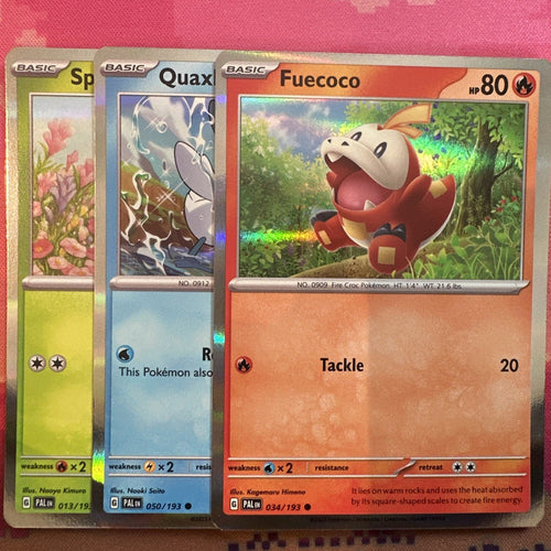Pokemon Card Fuecoco, Quaxly, Sprigatito Paldea Evolved Holo Set /193 Near Mint