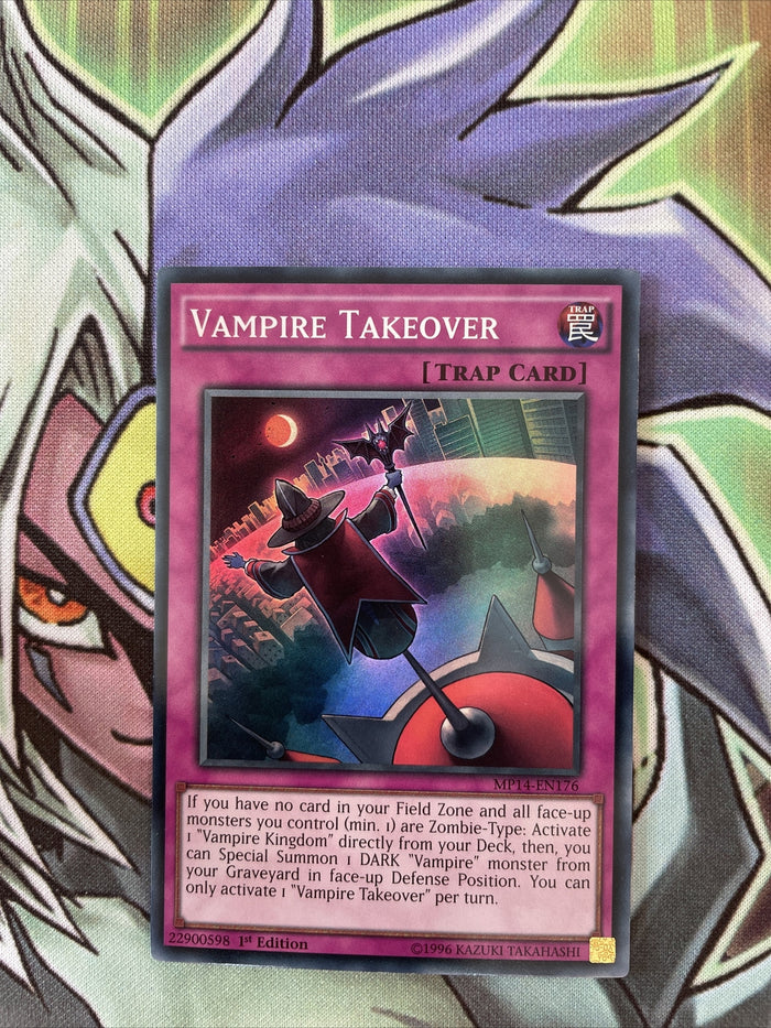 MP14-EN176 Vampire Takeover Super Rare 1st Edition Yugioh Card NM Condition