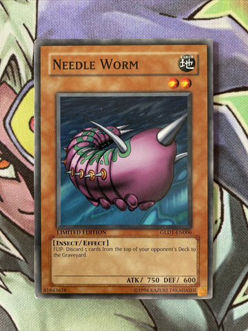 GLD1-EN006 Needle Worm Common Limited Edition Yugioh Card Near Mint