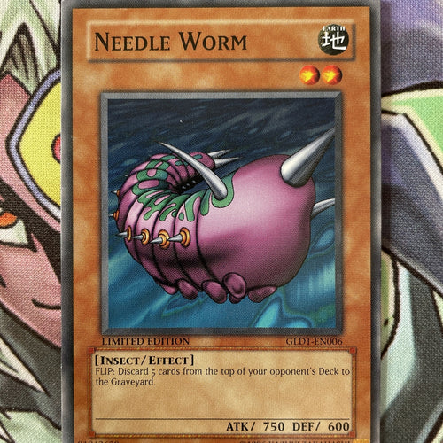 GLD1-EN006 Needle Worm Common Limited Edition Yugioh Card Near Mint