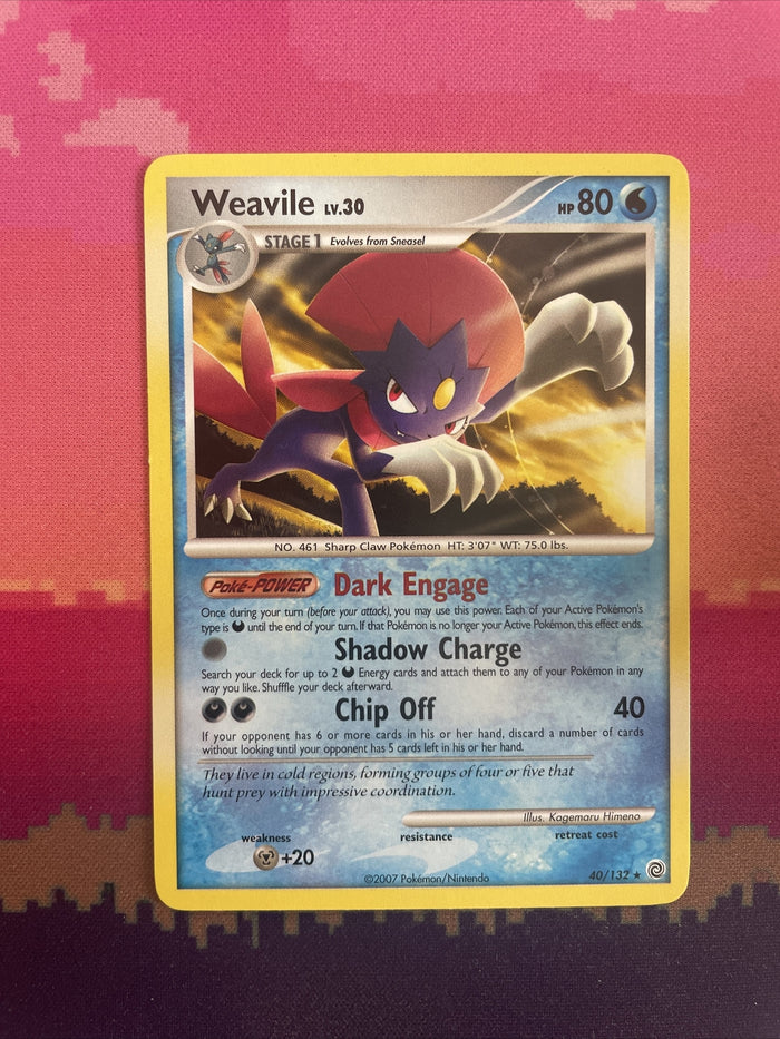 Pokemon Card Weavile Secret Wonders Rare 40/132 Near Mint