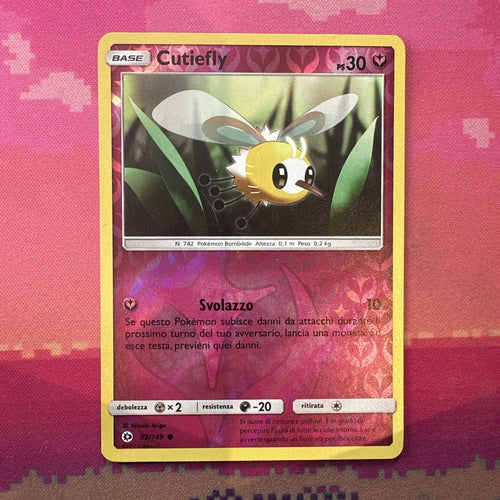 Pokemon Card Cutiefly Sun & Moon Reverse Holo 92/149 ITALIAN Near Mint