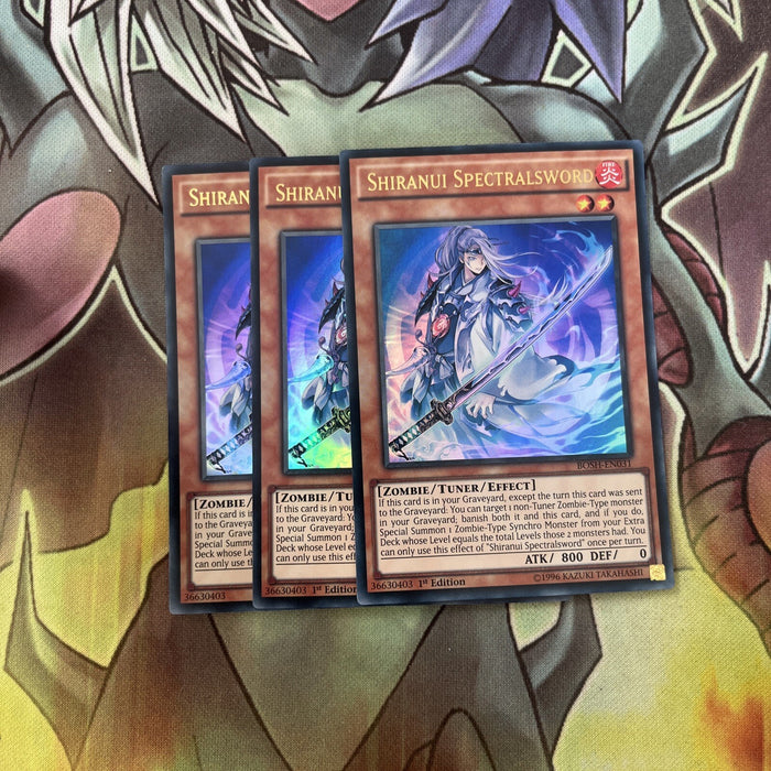 BOSH-EN031 x3 Shiranui Spectralsword Ultra Rare Excellent Condition Yugioh