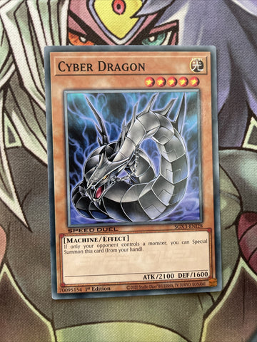 SGX3-EN128 Cyber Dragon Secret Rare 1st Edition NM Yugioh Card