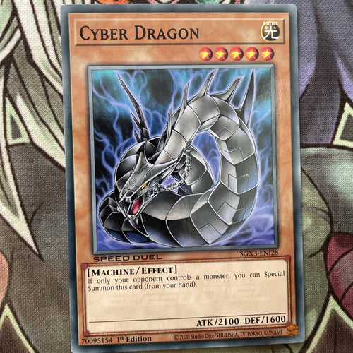 SGX3-EN128 Cyber Dragon Secret Rare 1st Edition NM Yugioh Card