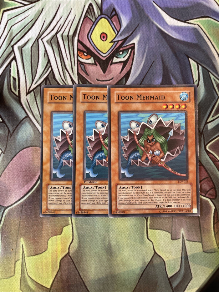 SDP-023 x3 Toon Mermaid Common Excellent Condition Yugioh