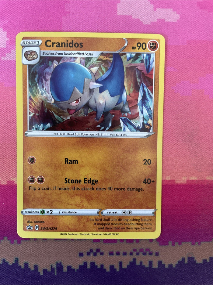 Pokemon Card Craniados SWSH274 Black Star Promo Cosmo Holo Near Mint