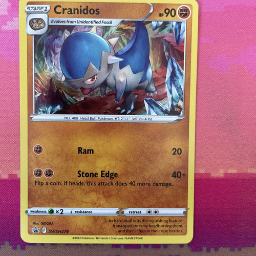 Pokemon Card Craniados SWSH274 Black Star Promo Cosmo Holo Near Mint