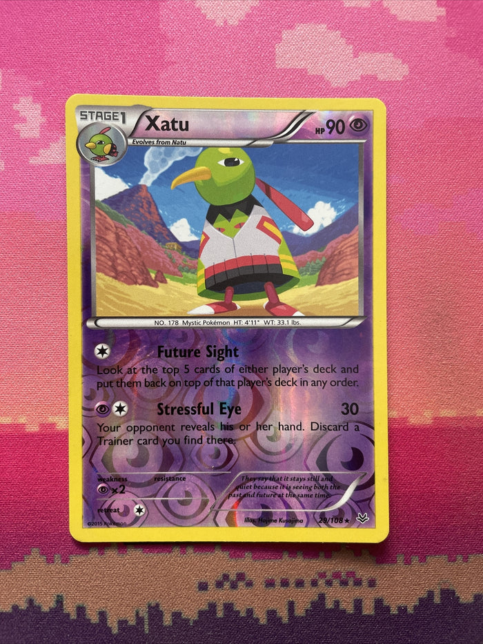 Pokemon Card Xatu Roaring Skies Reverse Holo Rare 29/108 Near Mint