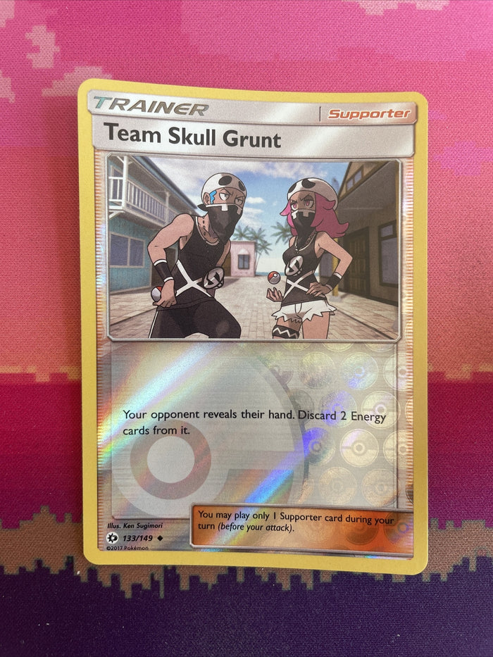 Pokemon Card Team Skull Grunt Sun & Moon Reverse Holo Uncommon 133/149 Near Mint