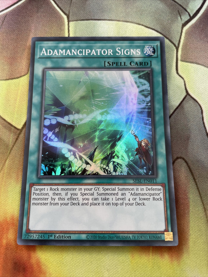 SESL-EN011 Adamancipator Signs Super Rare 1st Edition Yugioh Card Near Mint NM