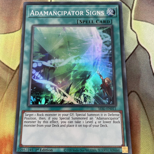 SESL-EN011 Adamancipator Signs Super Rare 1st Edition Yugioh Card Near Mint NM