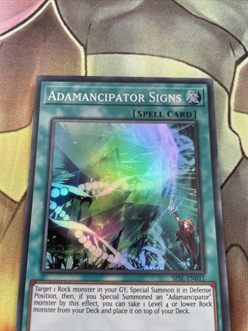 SESL-EN011 Adamancipator Signs Super Rare 1st Edition Yugioh Card Near Mint NM (back)
