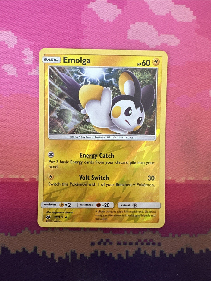 Pokemon Card Emolga Crimson Invasion Reverse Holo 35/111 Near Mint