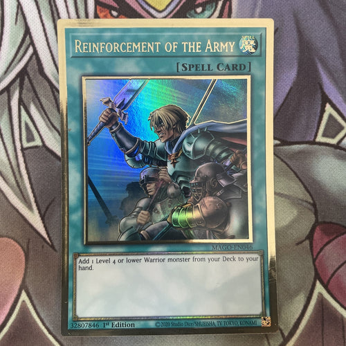 MAGO-EN046 Reinforcement Of The Army Gold  Rare 1st Ed Near Mint Yugioh