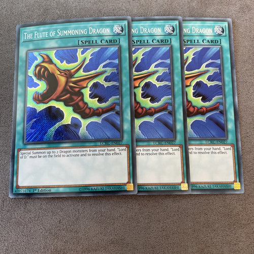 LCKC-EN027 x3 The Flute of Summoning Dragon Secret Rare 1st Edition Mint YuGiOh