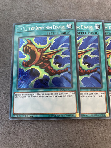 LCKC-EN027 x3 The Flute of Summoning Dragon Secret Rare 1st Edition Mint YuGiOh (back)