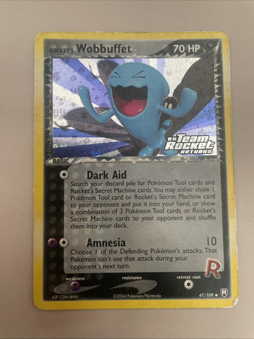 Wobbuffet Reverse Holo Pokemon Card EX Team Rocket Returns 47/109 Ungraded MP
