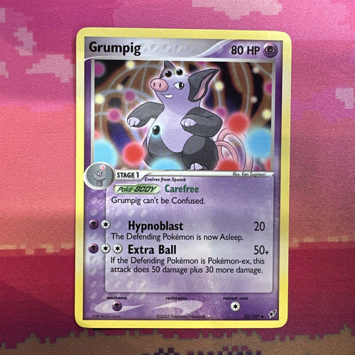 Pokemon Card Grumpig EX Deoxys Uncommon 32/107 Near Mint