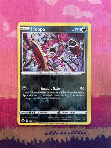 Pokemon Card Hoopa Crown Zenith Reverse Holo Rare 083/159 NM