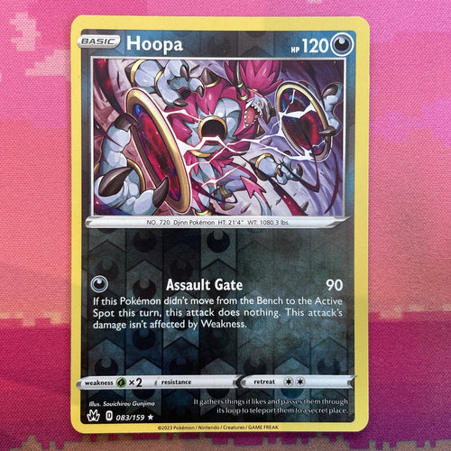 Pokemon Card Hoopa Crown Zenith Reverse Holo Rare 083/159 NM