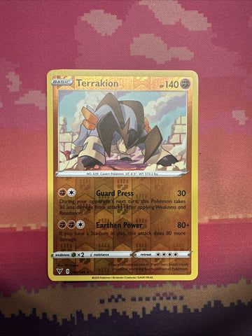 Pokemon Card Terrakion Vivid Voltage Reverse Holo Rare 092/185 Near Mint