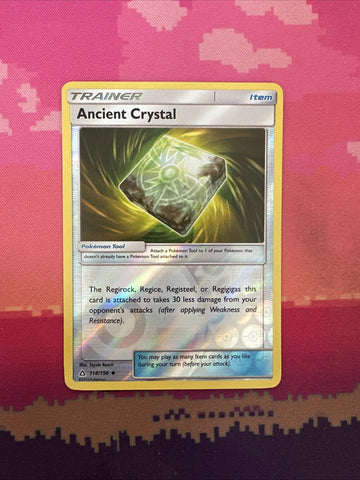 Pokemon Card Ancient Crystal Ultra Prism Reverse Holo 118/156 Near Mint