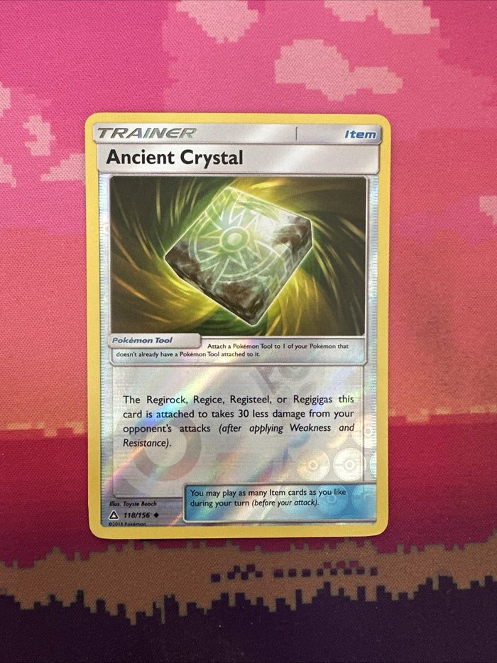 Pokemon Card Ancient Crystal Ultra Prism Reverse Holo 118/156 Near Mint