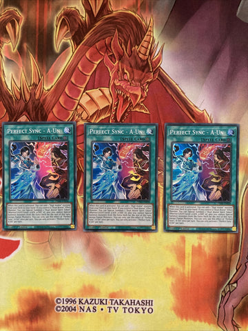 PHRA-EN058 3 x Perfect Sync - A-Un Super Rare 1st Edition YuGiOh NEW