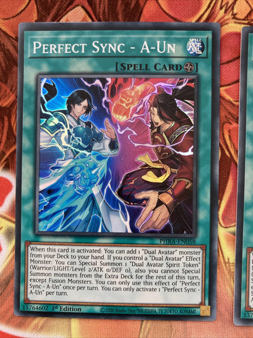 PHRA-EN058 3 x Perfect Sync - A-Un Super Rare 1st Edition YuGiOh NEW (back)