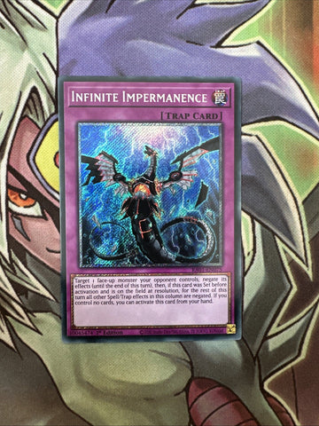 RA01-EN075 Infinite Impermanence Platinum Secret Rare 1st Edition NM Yugioh Card