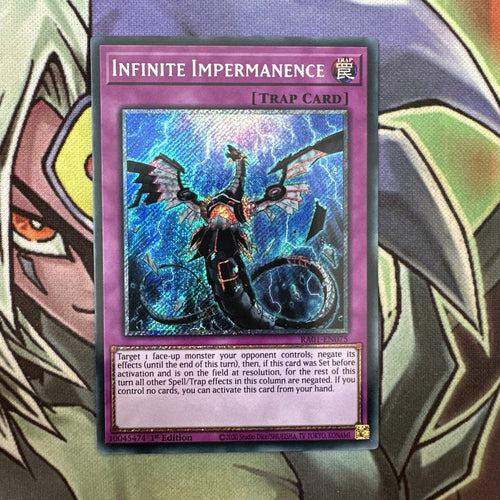 RA01-EN075 Infinite Impermanence Platinum Secret Rare 1st Edition NM Yugioh Card