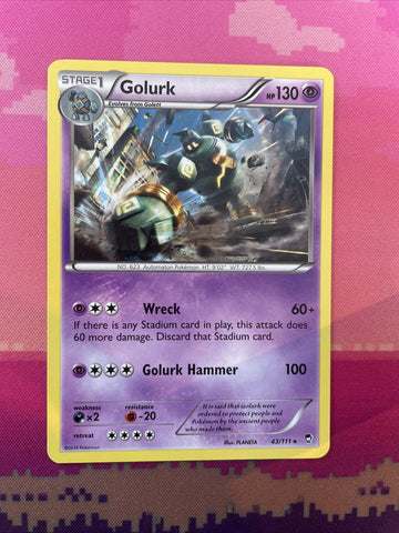 Pokemon Card Golurk Furious Fists Rare 43/111  Near Mint