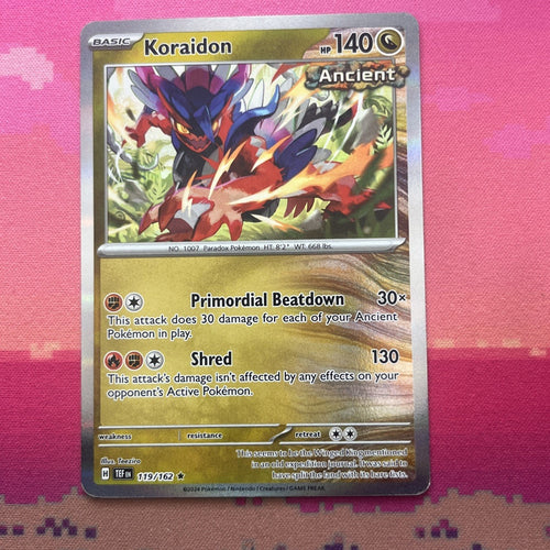 Pokemon Card Koraidon Temporal Forces Holo Rare 119/162 Near Mint