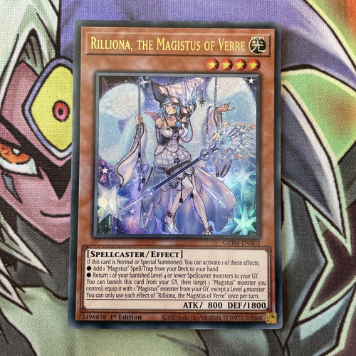 GEIM-EN003 Rilliona, The Magistus Of Verre Ultra Rare 1st Edition NM Yugioh Card