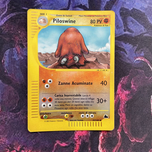 Piloswine 43/144 REVERSE HOLO Skyridge Set Pokemon Card VG ITALIAN