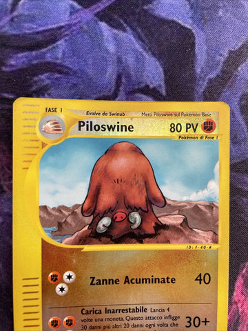 Piloswine 43/144 REVERSE HOLO Skyridge Set Pokemon Card VG ITALIAN (back)